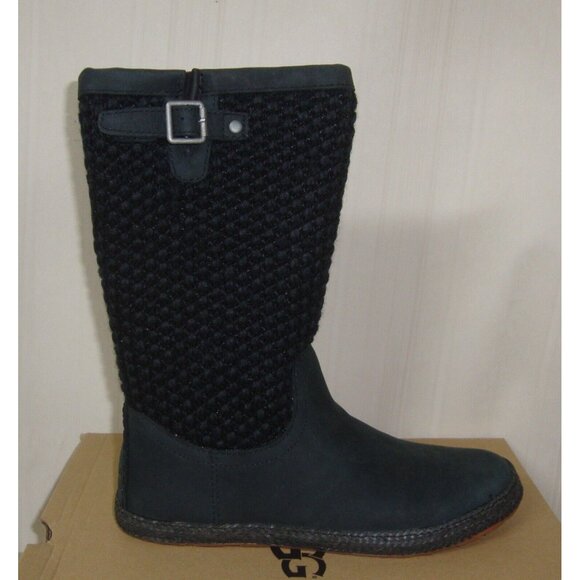 UGG Lyza Black Wool Knit Boots Women's Size US 6 NIB 1014364 - Picture 2 of 8
